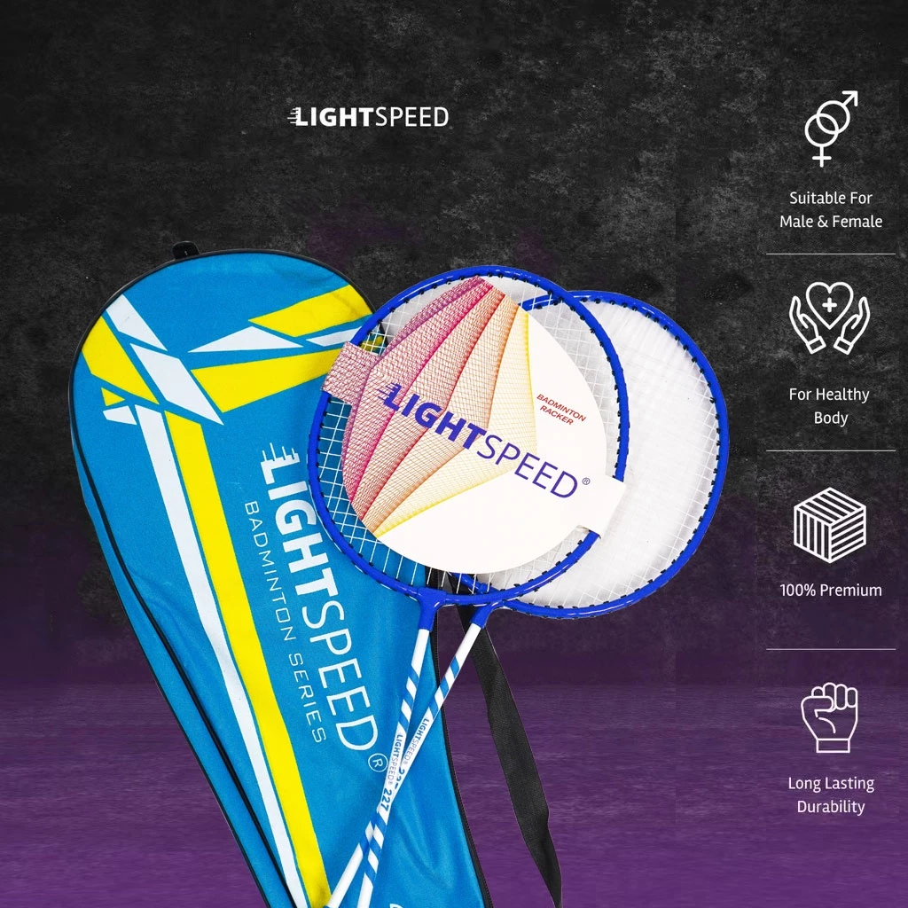 LIGHTSPEED RAKET BADMINTON 227, RAKET BULU TANGKIS ISI 2 FREE BAG, KOK BULUTANGKIS, SHUTTLECOCK, KOK BADMINTON