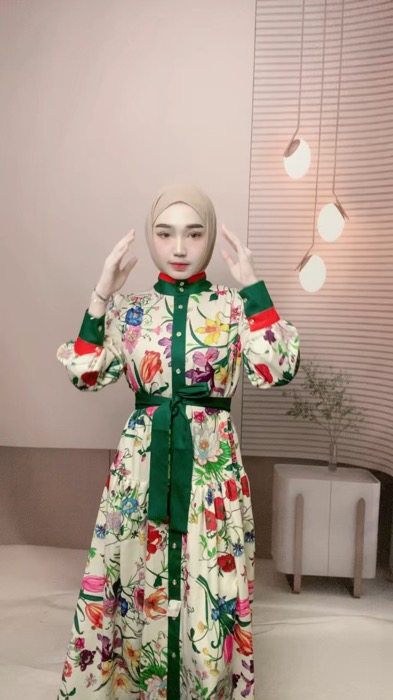 ￼NJ Salwa Dress Maxi Motif Gaun Panjang Gamis Wanita Muslimah Korean Style #dresswanita #dress #gaun #RacunShopee #shopeevideo #SpillRacunShopee
