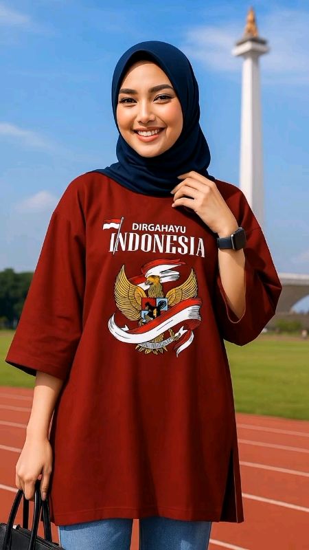 kaos oversize lengan panjang dewasa 17 Agustus #setelankemerdekaan #kaos17agustus #fypシ