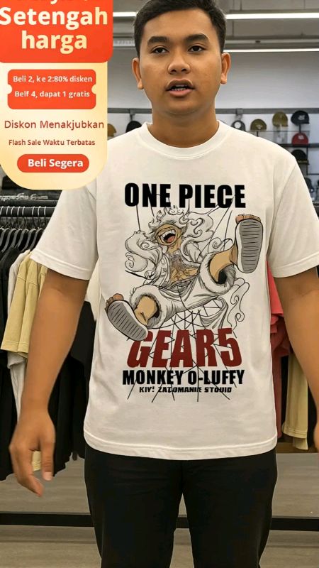 Kaos One Piece Luffy #kaospolos #kaosmurah #distri #kaosdistro #RacunShopee