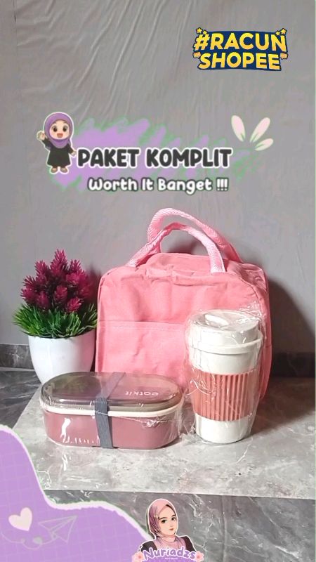 lengkap banget 🥰 #kotakmakan #setlaunchbox #3in1kotakmakan #eatkit #RacunShopee #SpillBawaBerkah #GakNyeselBeliIni #PromoNonStop #ViralDiShopeeVideo