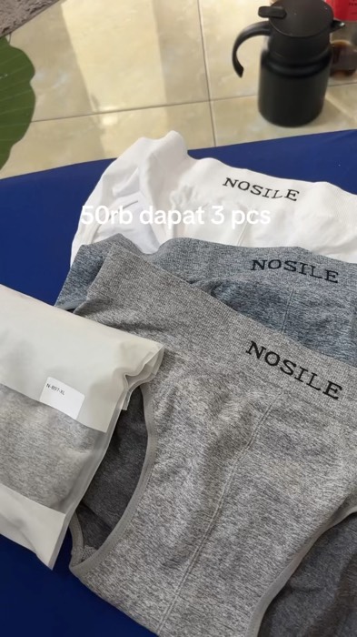 celana dalam breatheable nosile 50rb dapat 3 pcs #celanadalampria #celanadalamnosile