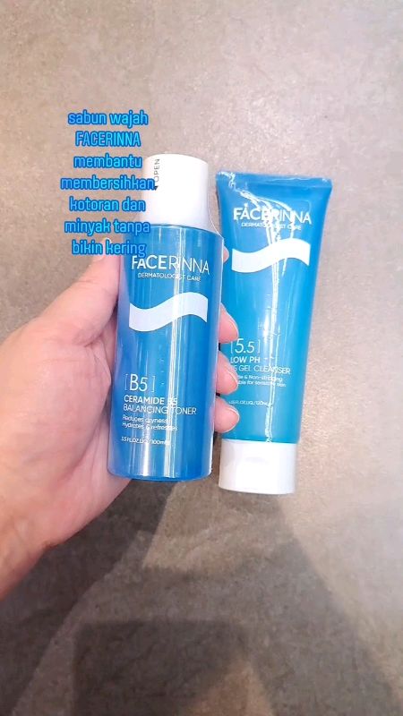 FACERINNA low pH B5 Gentle gel cleanser| toner ceramide B5 balancing toner#facerinna #facerinnagelcleanser #facewash #tonerwajah #skincare#shopeevideo