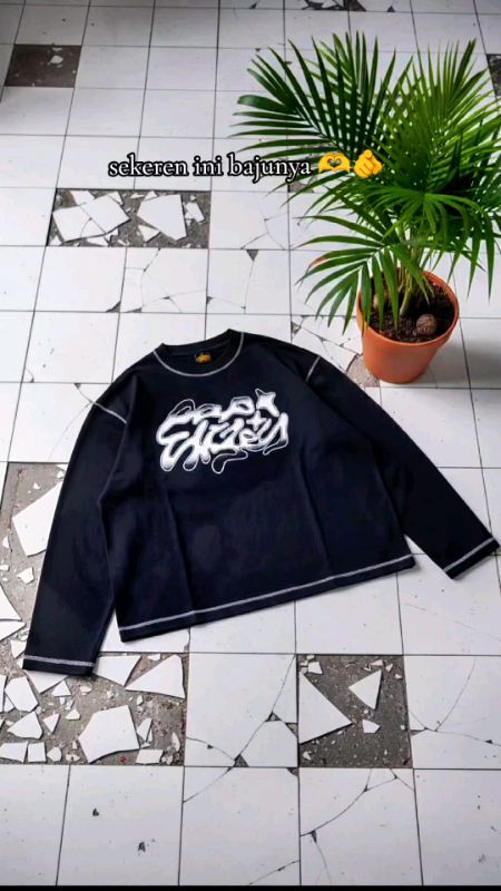 Popsicles Longsleeve Boxy Lengan Panjang Stiching Star Shadow - Kaos Boxy Crop Longsleeve Stiching White #kaosboxy #bajulenganpanjang #bajuskena
