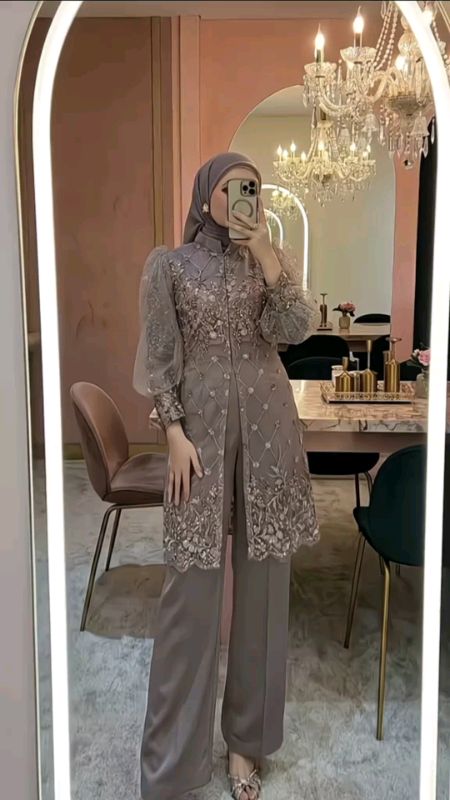 rania set atasan dan celana bahan silk mix brukat baju setelan#ShopeeLook #ShopeeFashionHaul #shopeevideo