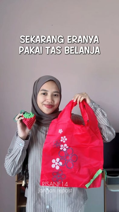 Bawa tas belanja gak ribet #tasbelanja #tasbelanjalipat #tasbelanjastrawberry #tasbelanjalucu #tasbelanjaunik