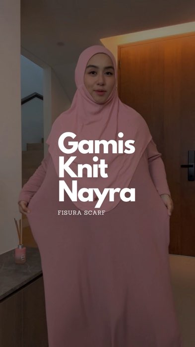 Klik keranjang untuk order gamis knit Nayra dan khimar Amanda dari Fisura Scarf #gamisknit