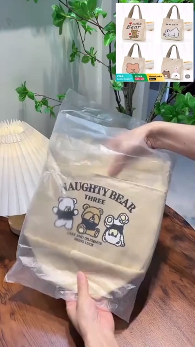 Tas bekal beruang lokal bahan kanvas#tas #tasbekal #fyp #rekomendasi #GakNyeselBeliIni #shopeevideo #keranjangshopee #fypage #RacunShopee#imutlucu#cod