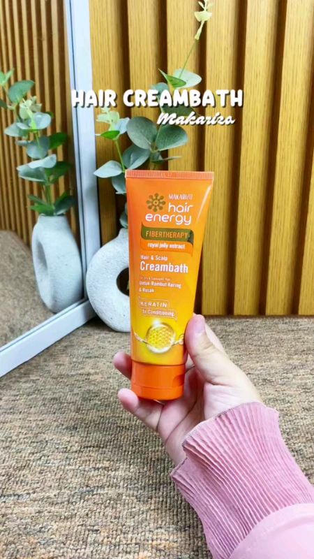 Makarizo Hair Energy Fibertherapy Creambath. Bantu rambut lebih lembut, sehat, dan berkilau.#SpillBawaBerkah #SpillRacunShopee #BeautyFashionFestival