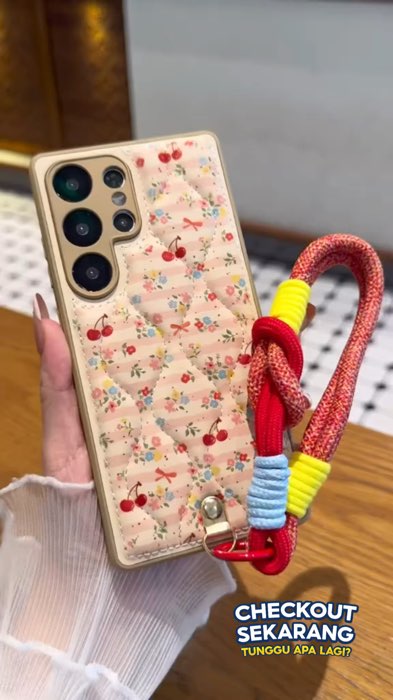 ￼Down jacket cherry floral suitable for Samsung S26Ultra phone case S23..#casesamsung #viraldishopee #casekekinian #fyp #casingsamsung #RacunShopee #c