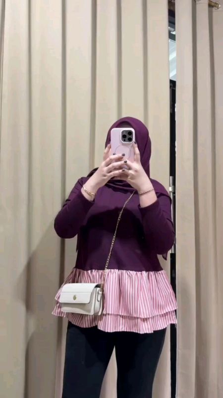 Amanda blouse knit combi salur #RacunShopeeCheck💝👉 #ViralDiShopeeVidi #RacunShopeeCantik😍😍 #RacunShopeeCheck💝👉🛒