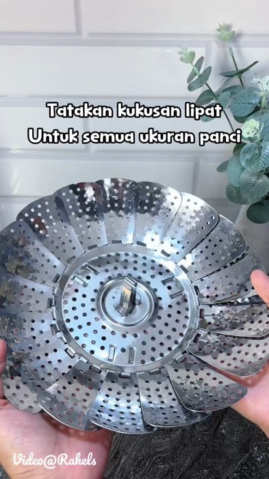 Tatakan kukusan lipat bisa menyesuaikan ukuran panci di rumah #tatakankukusan #kukusanlipat #tatakankukusanstainless #peralatandapur #RacunShopee