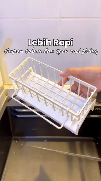 Pakai rak wastefel jadi lebih bersih dan rapi #raksabuncucipiring #rakwastafelcucipiring #rakwastafel