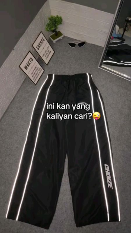 Cocok di segala outfit🖤💯✔️🔥🔥#trackpants #celanapanjang #celanatraining #shopeeterkini #fyp