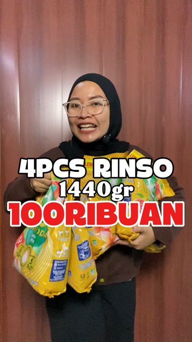 4pcs Rinso 1440gr 100ribuan #Rinso #rinsocair #rinsocairmurah #rinsojapanesepeach