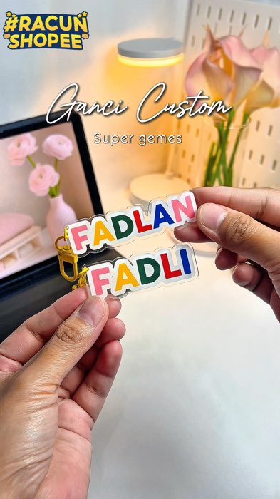 Gantungan kunci custom #RacunShopee #SpillRacunShopee #ViralDiShopeeVideo #gantungankunci #customnama