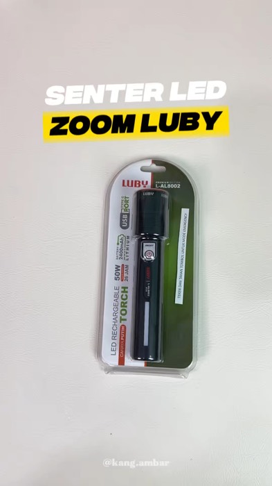 Senter LED Zoom LUBY 50 Watt tahan hingga 26 jam #senterled #senterterang #senterluby #senterluby50watt
