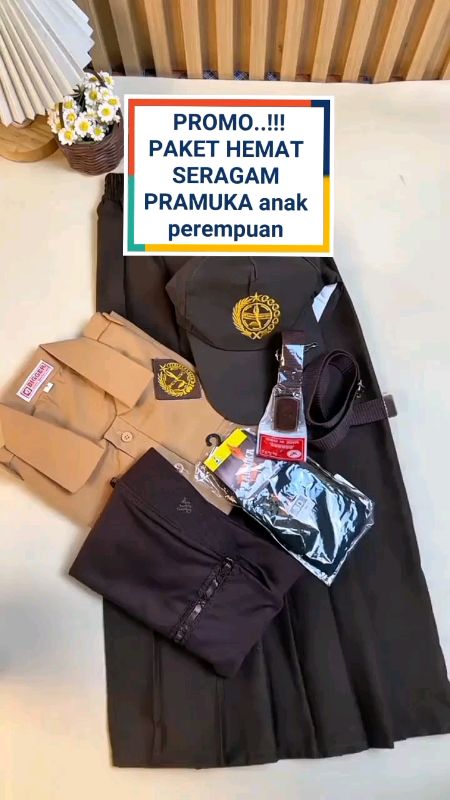 seragam Pramuka anak perempuan #Seragampramuka #SeragamSD #seragamsekolah #ShopeeCOD #ShopeeFashionHaul #SpillBawaBerkah