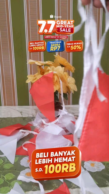 Bendera segitiga merah putih buat umbul2 dan persiapan bulan agustus #bendera #benderamerahputih #benderasegitigamerahputih #benderasegitigamurah #fyp