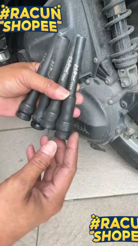 CASTA Mata Kunci Sok Panjang 200mm 1/2 Inch Impact Socket Ukuran 8mm 10mm 12mm 14mm Standar Profesional Kuat Tahan Benturan Untuk Buka Baut Bagian Dal