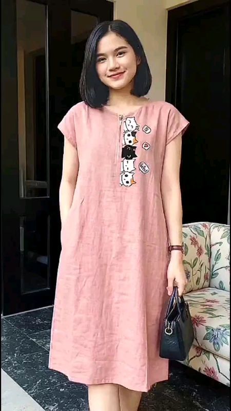 Dress Daster Motif Cat Lovers Terlaris #RacunShopeeOutfit #OOTDFashionShopee #dressdaster #dressmotif #dresswanita