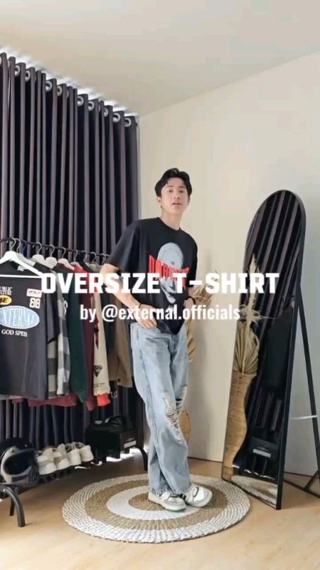 kaos oversize #RacunShopee #oversizetshirt #outfitideas #ootd