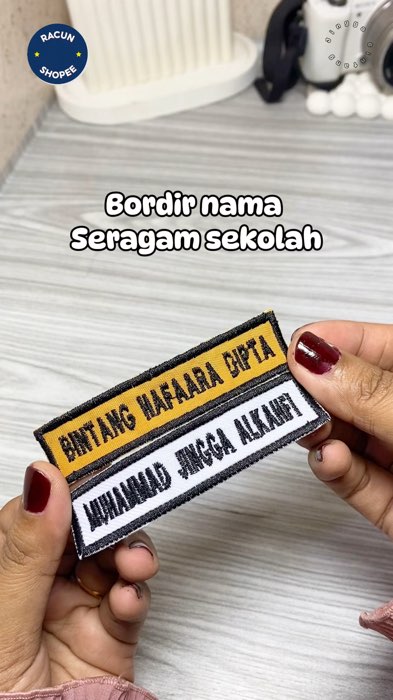 Bordir nama seragam sekolah #RacunShopee #SpillRacunShopee #SpillBawaBerkah #ViralDiShopeeVideo #Diskon50Persen #Diskon40RB #GratisOngkirRP0 #bordir