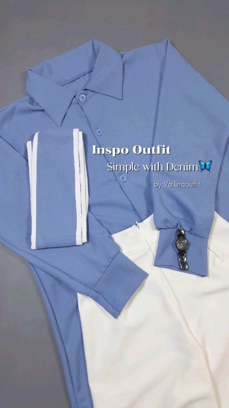 Outfit denim shirt 40rbuan💗!!#atasan #ootddenimshith #rekomendootdsimple #shopeehaaul #fypshopee