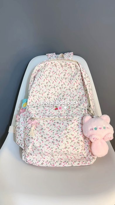 ransel floral bsa miat laptop, buku lks paket, & baju tambahan👀💓 #fyp #RacunShopee #SpillRacunShopee #tasransel #taswanita #backpack #backtoschool