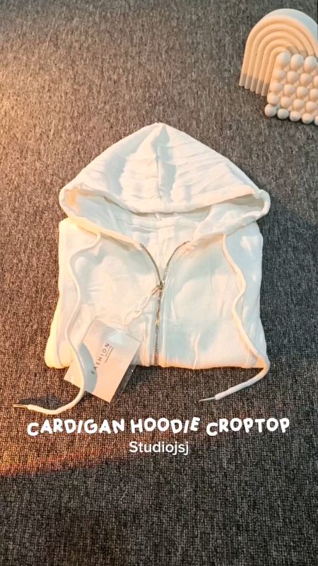 Cardigan hoodie resleting lengan panjang #cardigan #cardigancrop #cardigancroptop #hoodie  #cardiganolahraga #cardi