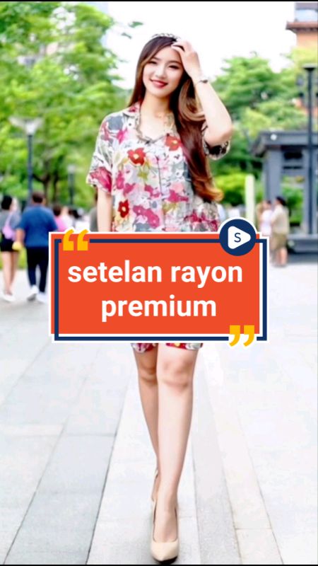 setelan celana pendek rayon premium