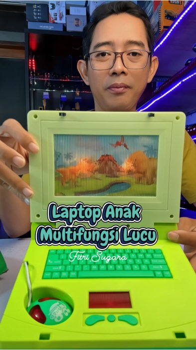 Belajar seru: laptop edukasi anak dengan lagu & stiker DIY. Aman, portabel, warna ceria. #racunshopee #mainanedukasi #belajaranak #stiker