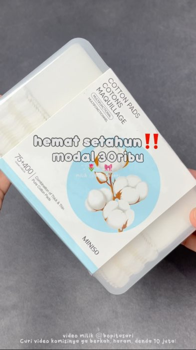 pantesan laku bgtt, orang harganya murah 😭💖 #kapas #kapaswajah #kapastoner #RacunShopee #SpillRacunShopee #GratisOngkirRP0 #ViralDiShopeeVideo