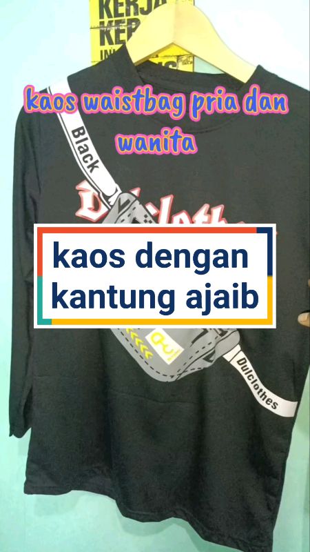 kaos waistbag pria dan wanita #kaoswaistbag #kaoswaistbaglenganpanjang #DiskonRacunShopee #Diskon50Persen