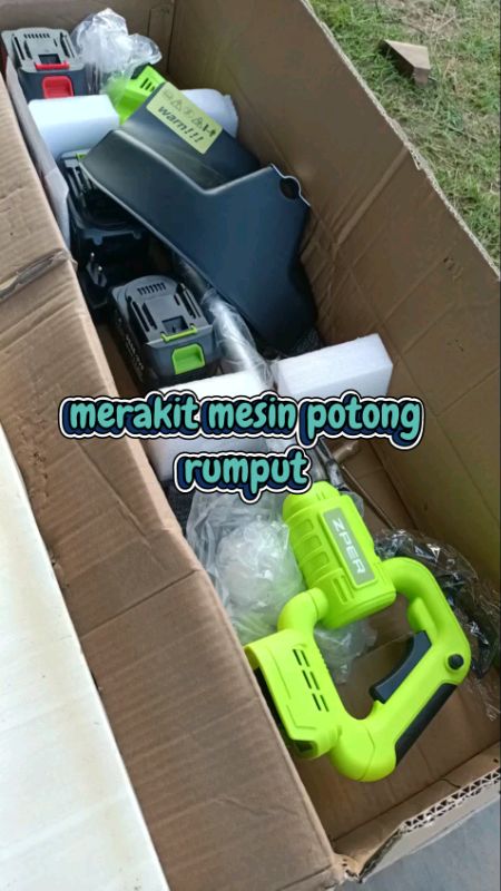 mesin potong rumput baterai portable merek zper #mesinpotongrumput #mesinpotongrumputbaterai #zperpotongrumput #RacunShopee