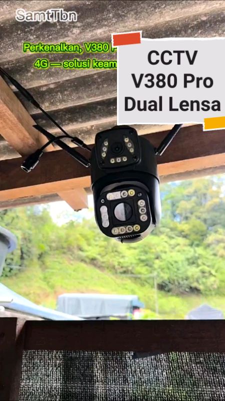 CCTV V380 PRO 1080P KAMERA cctv 360° rotasi koneksi WIFI/Tanpa wifi pakai sim 4G outdoor dual lensa night vision #franwell #fyp #trending #RacunShopee