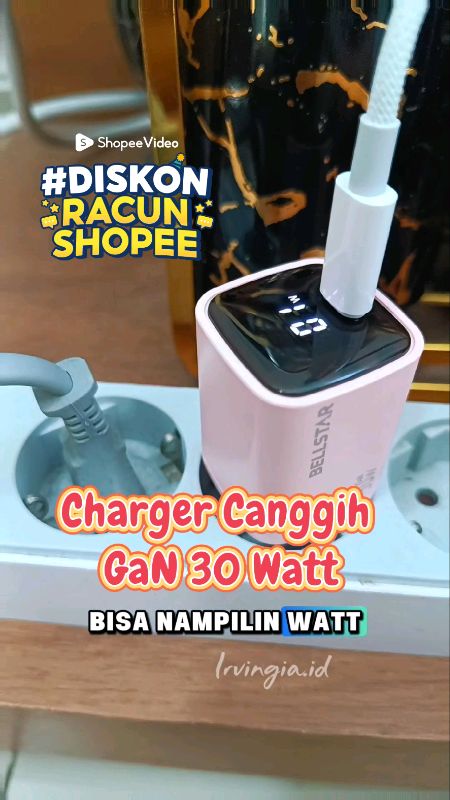 Charger Bellstar GaN 30W #chargerbellstar #chargerGaN30w #chargeriphone #mfi #bellstargan30w #chargerbellstar30w #chargertypec #RacunShopee #bellstar