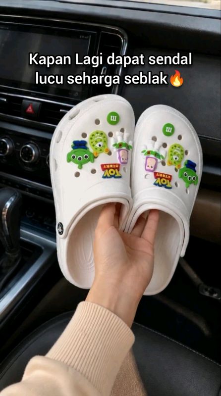 BUBUNA-Pin Sandal Wanita Baim Sandal Fuji Wanita/Pria Clog Cewek Casual Fashion Korea Kekinian Sendal Selop Unisex Kodok #sandalwanita #sandalmurah