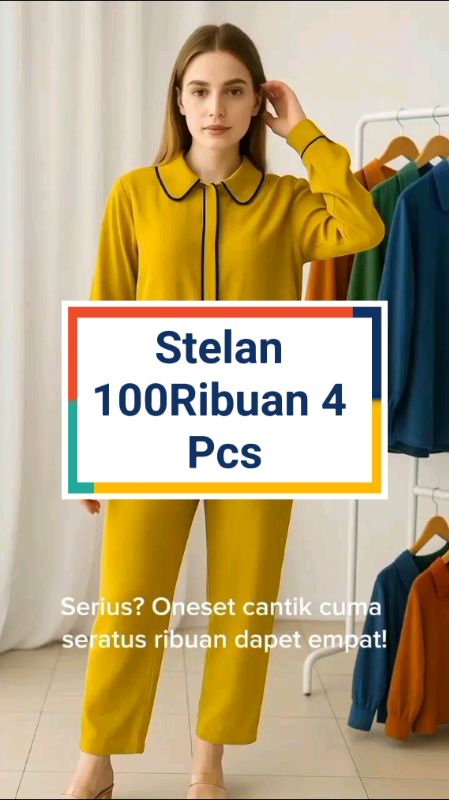Stelan 100rbuan dapat 4, nyaman adem#stelan #stelanwanita #stelanmurah #onesetmurah #fyp