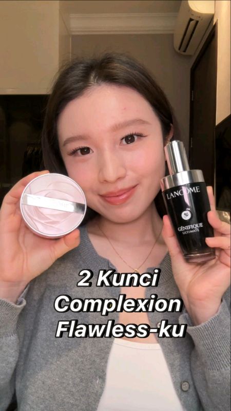 2 kunci makeup mulusku 🔑💕 #lancomeid #lancomecuratedclub #lancome #skincare #lancomegenifique #highendskincare #highendmakeup #cushion #makeup