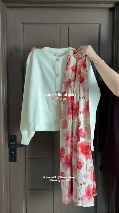 #cardiganoutfit #flowerskirt #OOTDFashionShopee #RacunShopee