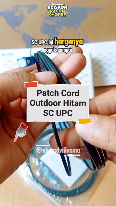 Kabel Patch Cord Outdoor Hitam SC UPC #patchcore #patchcorehitam #PATCHCORD #RacunShopee #ViralDiShopeeVideo #PromoNonStop #ShopeeCOD #GratisOngkirRP0