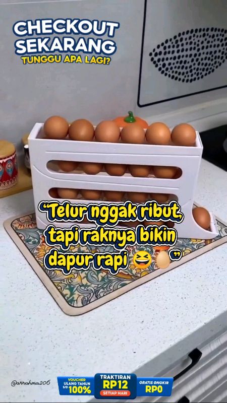 Telur nggak ribut, tapi raknya bikin dapur rapi 😆 #raktelurtingkat #raktelursusun #ViralDiShopeeVideo #VideoViralDiShopee #RacunShopeeCheck