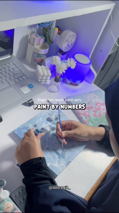 Paint by Numbers harga receh bikin seru 🥳 #paintbynumbers #painting #paintbynumberkit #RacunShopee
