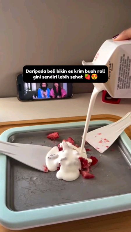 DIY es krim roll #shopeehaul #spillracunshopee #PromoNonStop #GratisOngkirRP0 #icecream #mesineskrim #eskrimroll #diy #sehat #healthy #ice #dessert