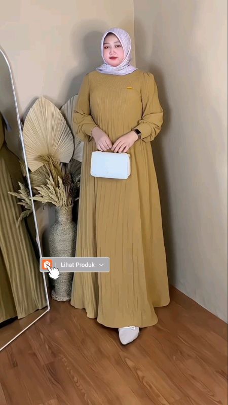 Rekomendasi gamis plisket simpel  dan elegan #Diskon50Persen #BadaiTapiBudget #ShopeeFashionHaul