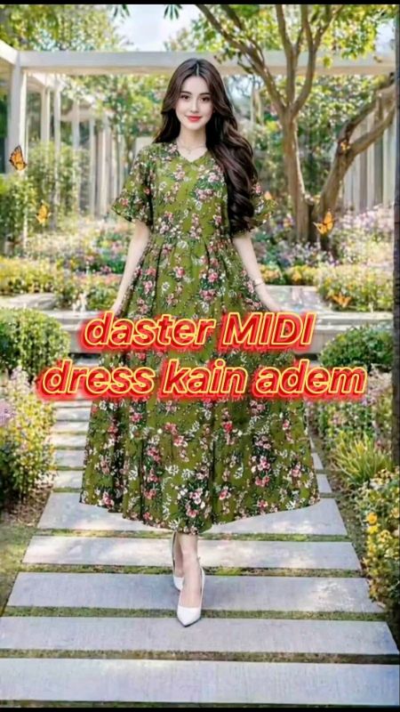 daster nagita MIDI dress kain rayon adem lembut motif kekinian kain nyerap kringat anti luntur.ukuran ld 120/#daster# #midi #mididress#dress