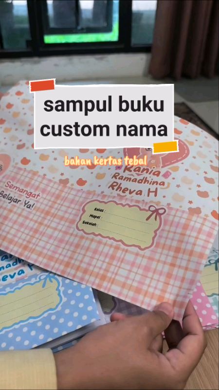 bisa custom nama, kertas tebal #sampulbuku #sampulbukucustomnama #sampulbukucustom #sampulbukustiker #sampulbukutulis #sampulbukuviral #RacunShopee