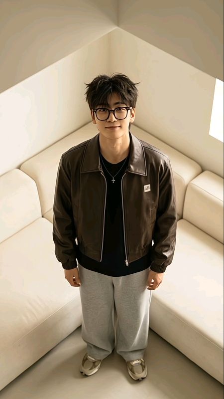jadi macho banget😭 #RamadhanShopeeLook #ShopeeFashionHaul #SpillBawaBerkah #latherjacket #sweetypants #boyoutfits #fashion
