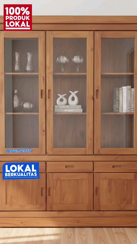lemari hias 3 pintu kayu jati asli #lemarihias #lemarikayujati #homedecor